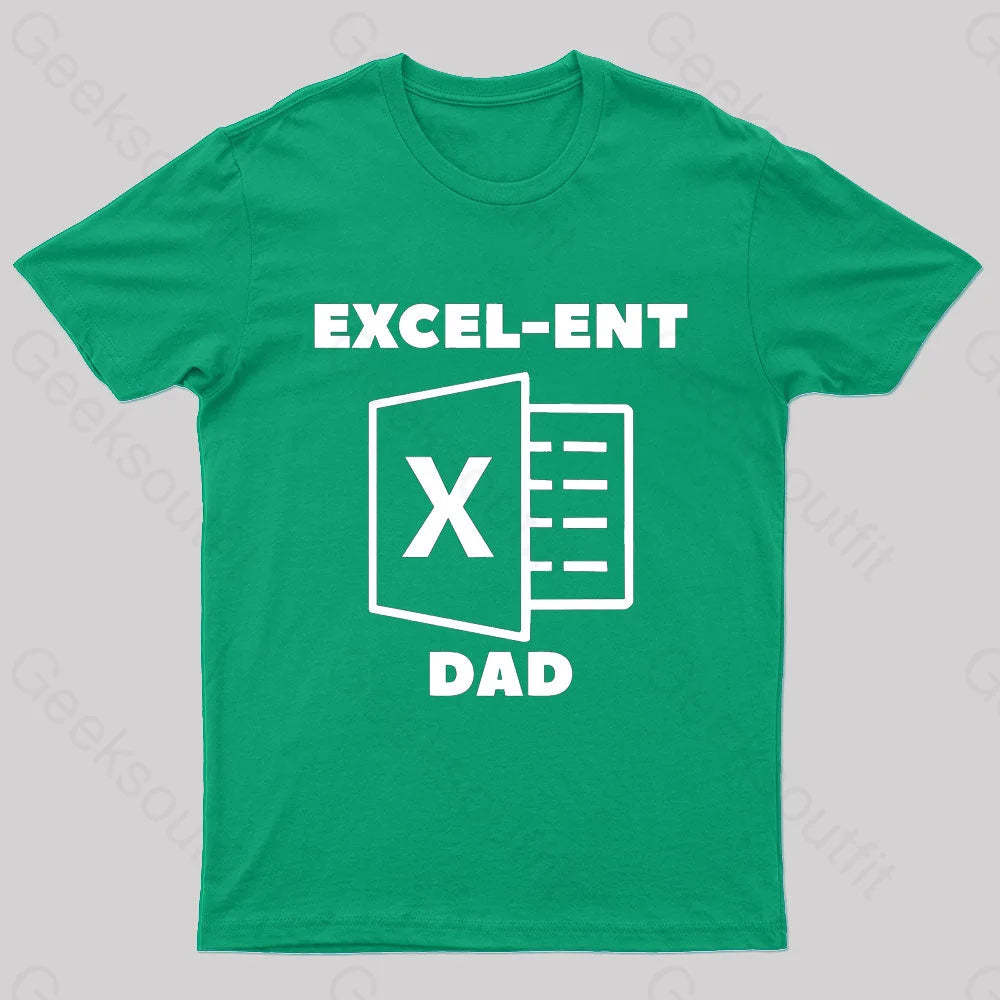Excel-Ent Fathers Day Nerd T-Shirt Green / S