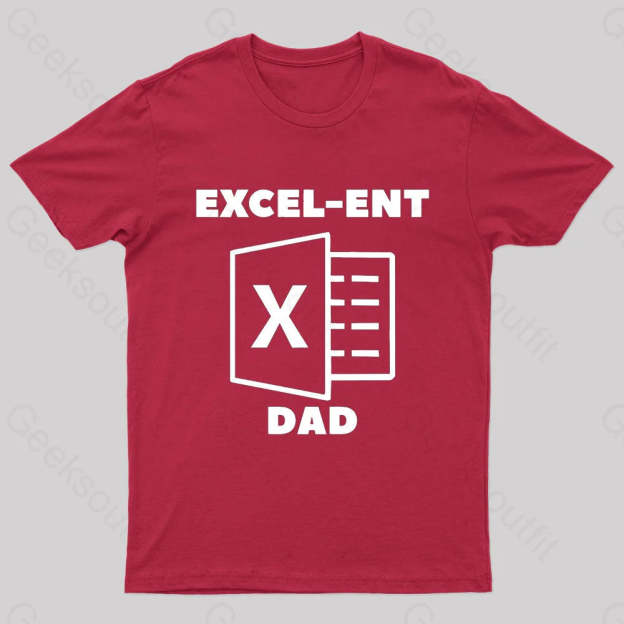 Excel-Ent Fathers Day Nerd T-Shirt Red / S