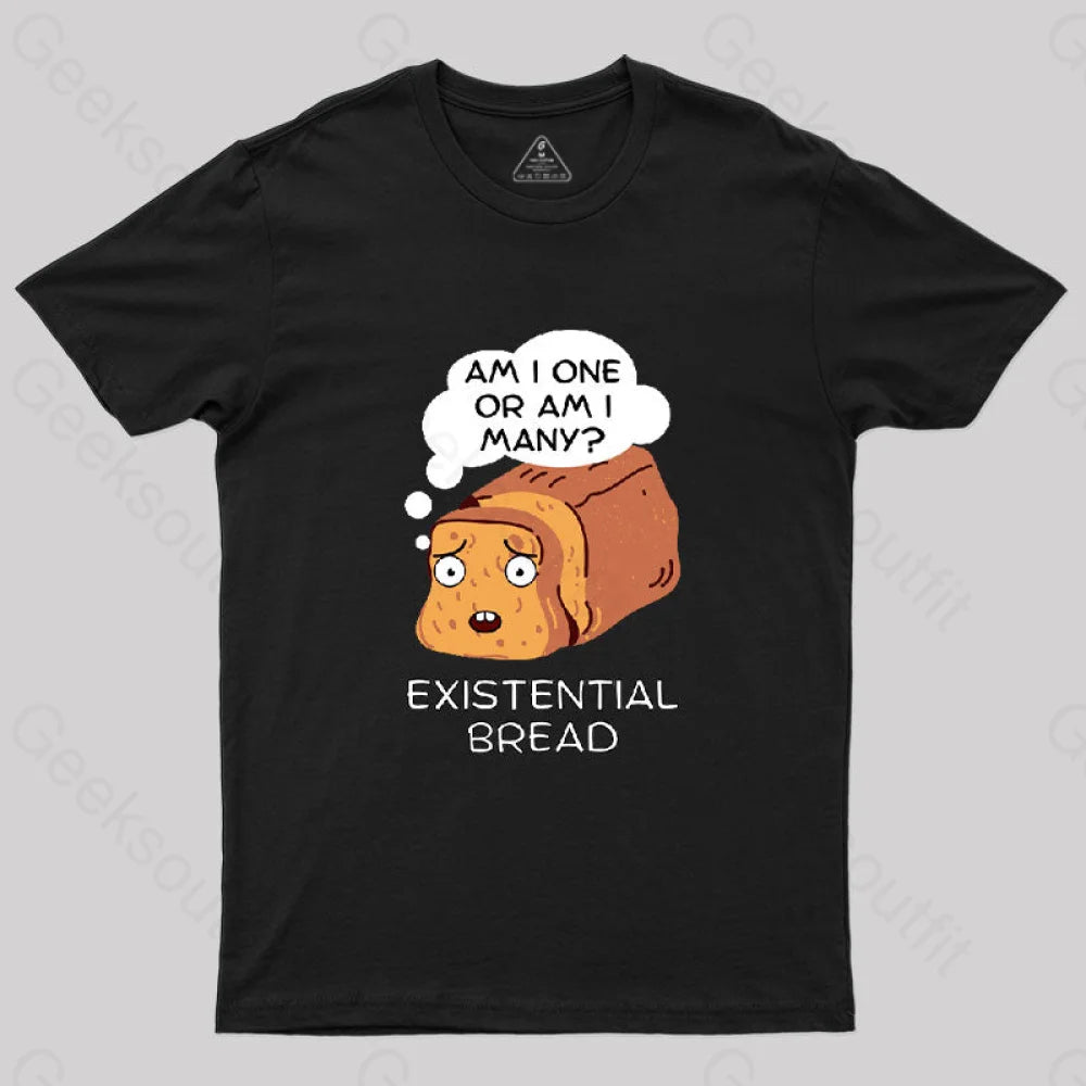 Existential Bread: Kawaii Bread Pun T-Shirt Black / S