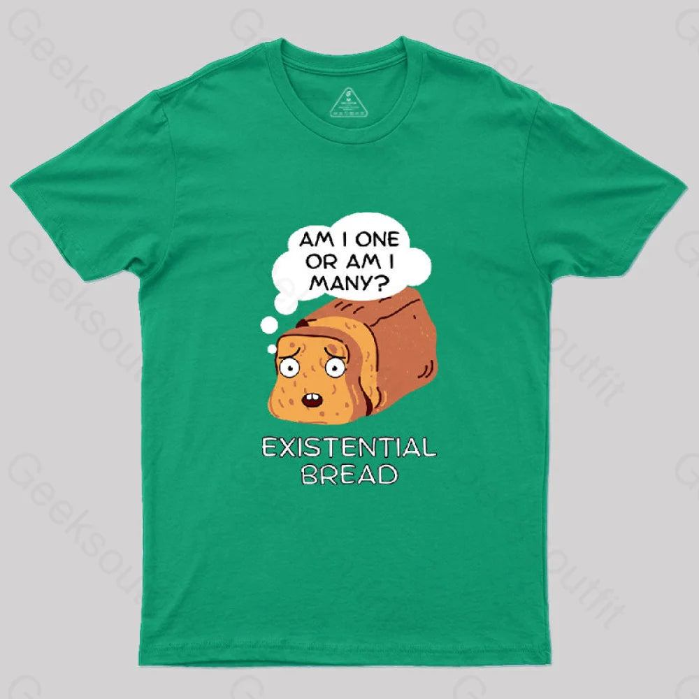 Existential Bread: Kawaii Bread Pun T-Shirt Green / S