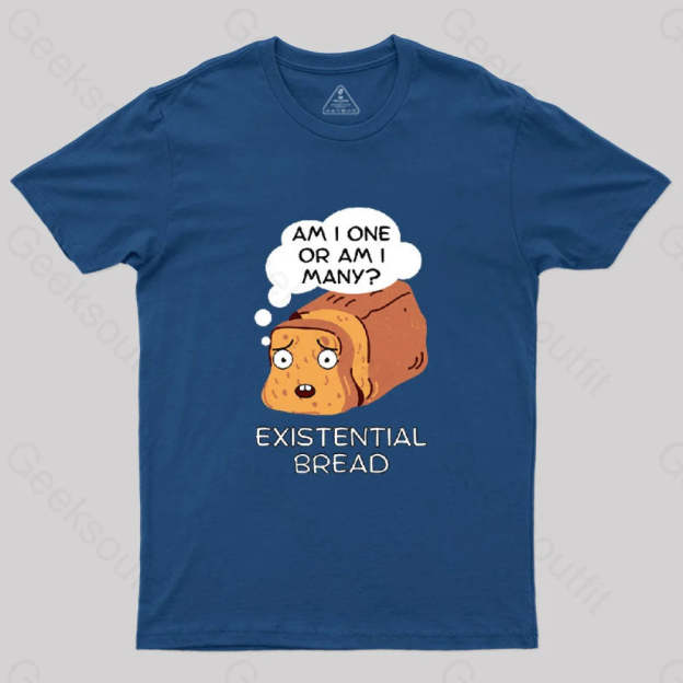 Existential Bread: Kawaii Bread Pun T-Shirt Navy / S