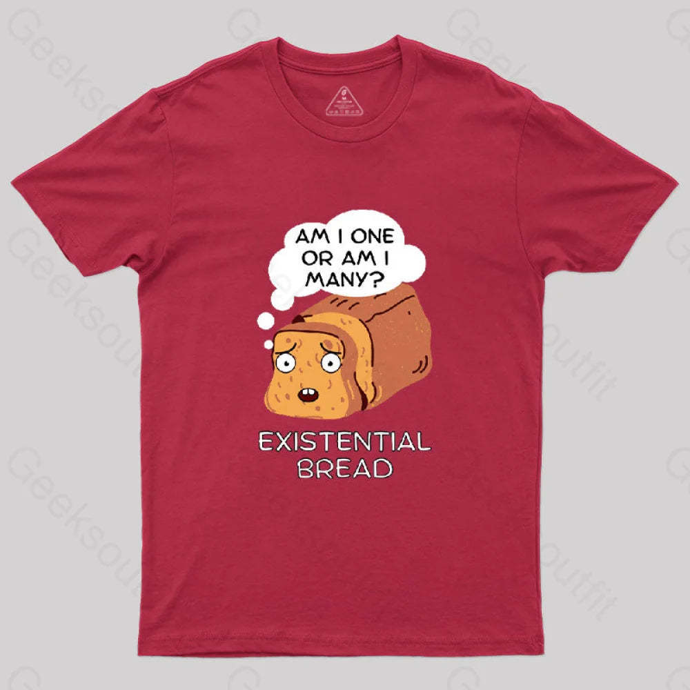 Existential Bread: Kawaii Bread Pun T-Shirt Red / S