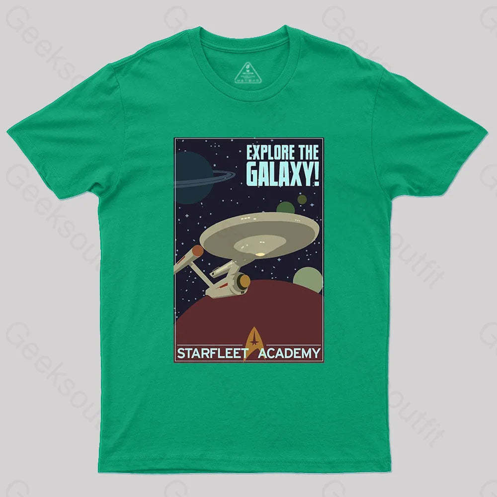 Explore The Galaxy Nerd T-Shirt Green / S