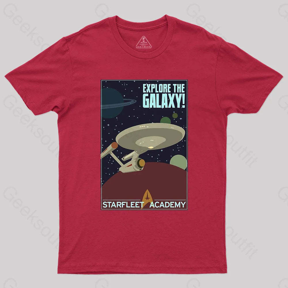 Explore The Galaxy Nerd T-Shirt Red / S