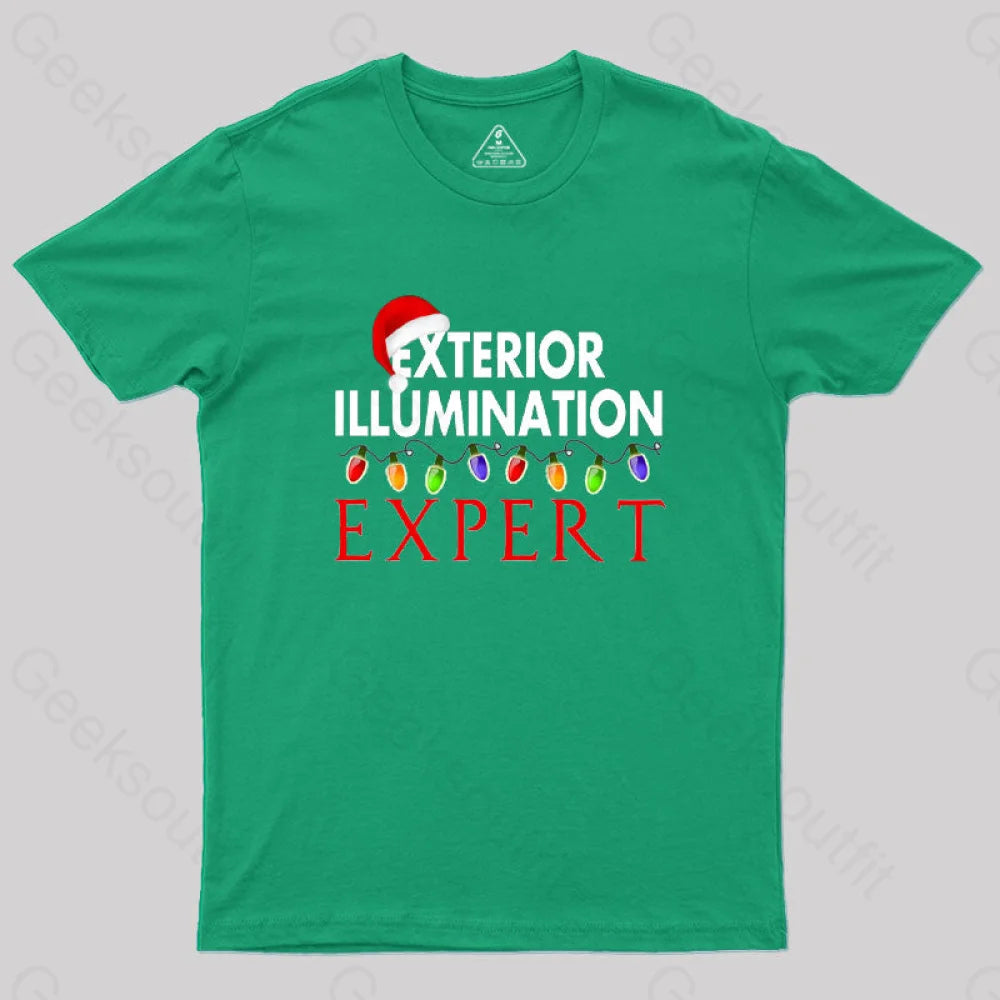 Exterior Illumination Expert Christmas Light Decorator Geek T-Shirt Green / S