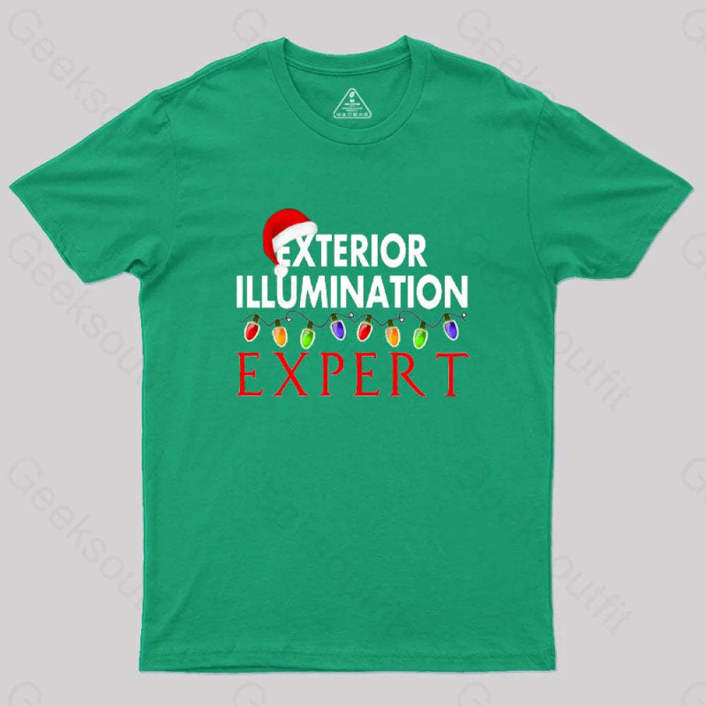 Exterior Illumination Expert Christmas Light Decorator Geek T-Shirt Green / S