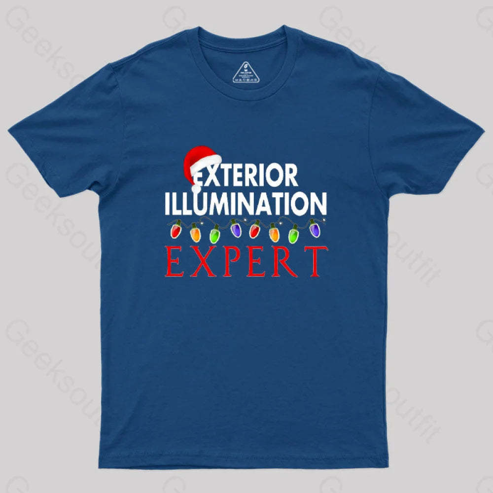 Exterior Illumination Expert Christmas Light Decorator Geek T-Shirt Navy / S