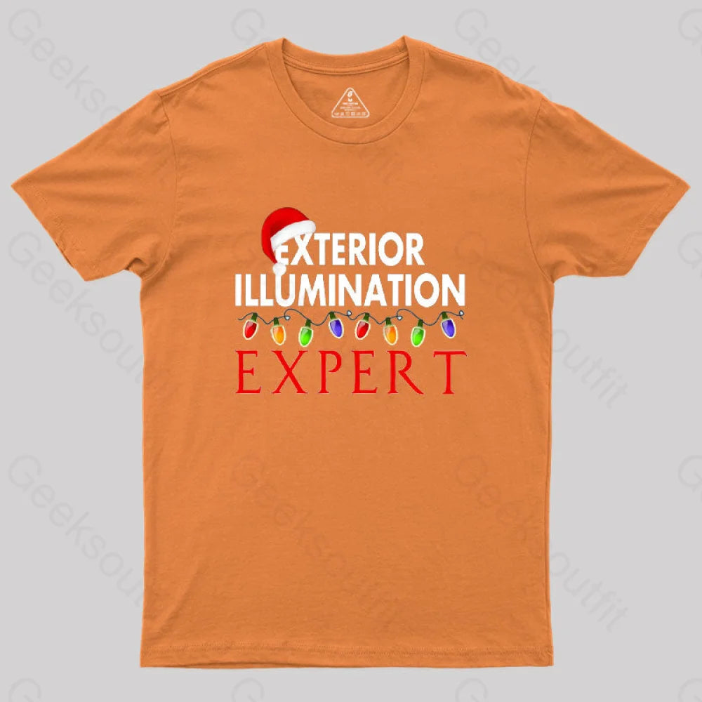 Exterior Illumination Expert Christmas Light Decorator Geek T-Shirt Orange / S