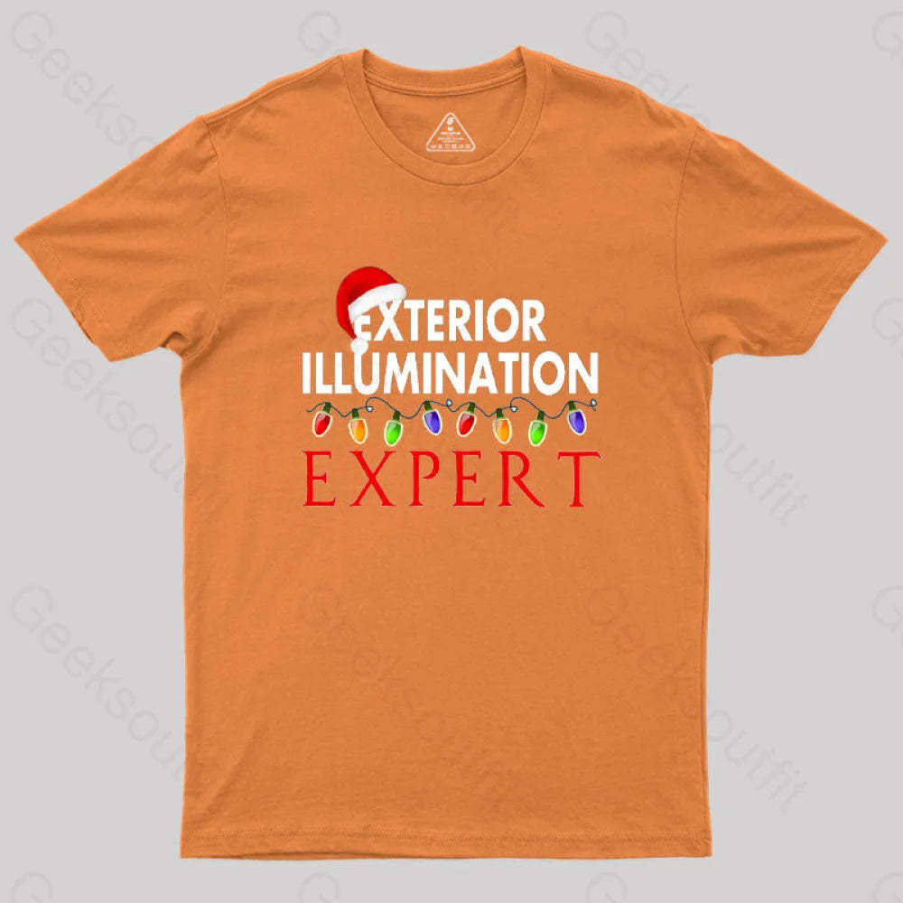 Exterior Illumination Expert Christmas Light Decorator Geek T-Shirt Orange / S