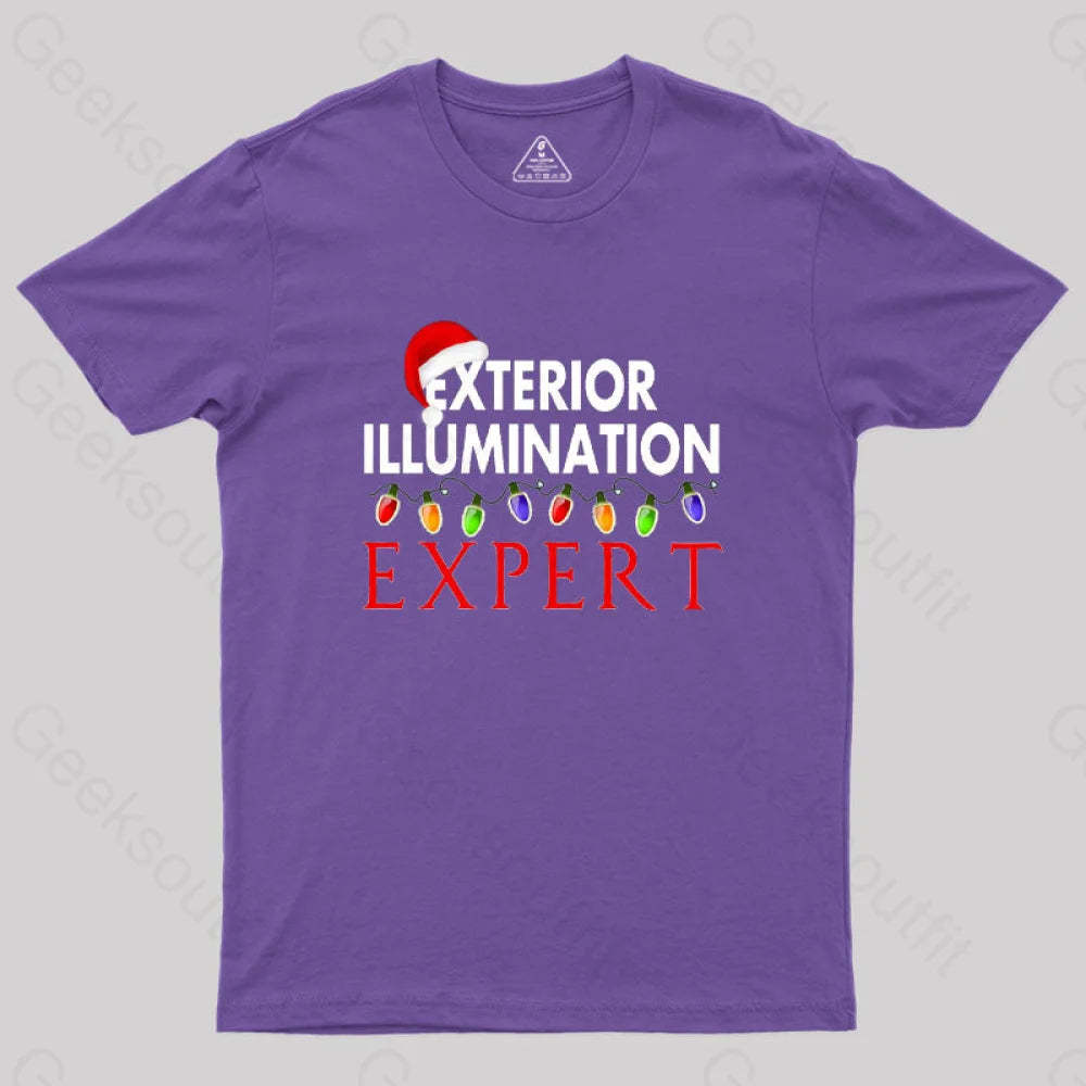 Exterior Illumination Expert Christmas Light Decorator Geek T-Shirt Purple / S