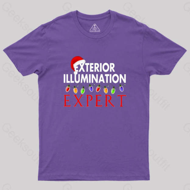 Exterior Illumination Expert Christmas Light Decorator Geek T-Shirt Purple / S