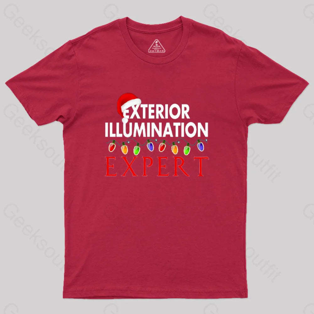 Exterior Illumination Expert Christmas Light Decorator Geek T-Shirt Red / S