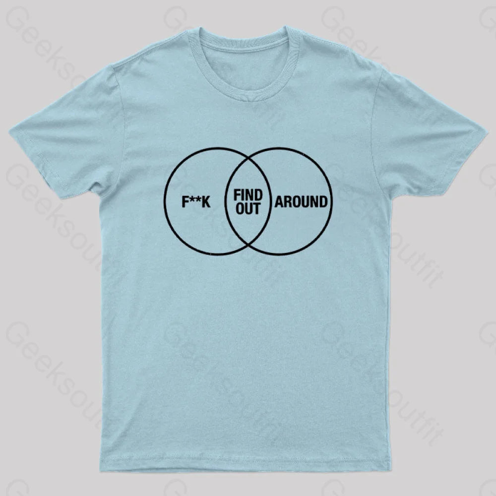 F Around And Find Out Venn Diagram Nerd T-Shirt Light Blue / S