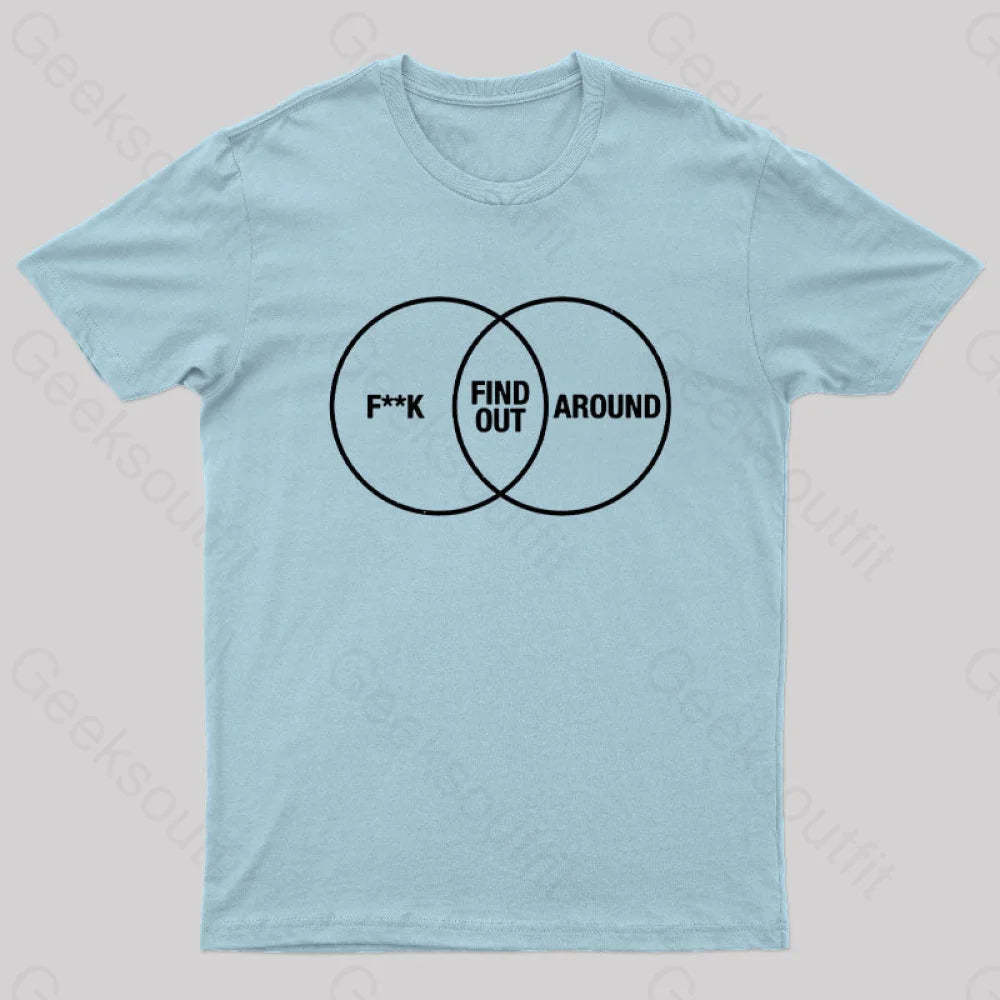 F Around And Find Out Venn Diagram Nerd T-Shirt Light Blue / S