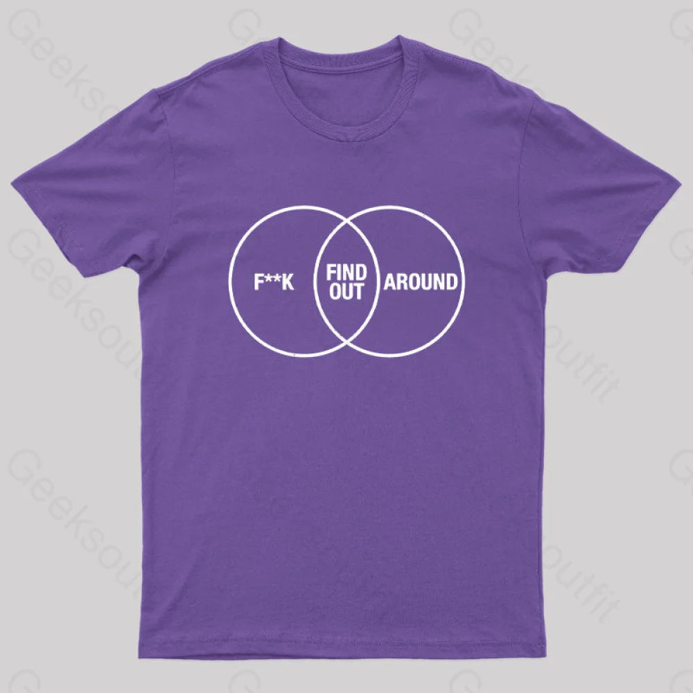 F Around And Find Out Venn Diagram Nerd T-Shirt Purple / S