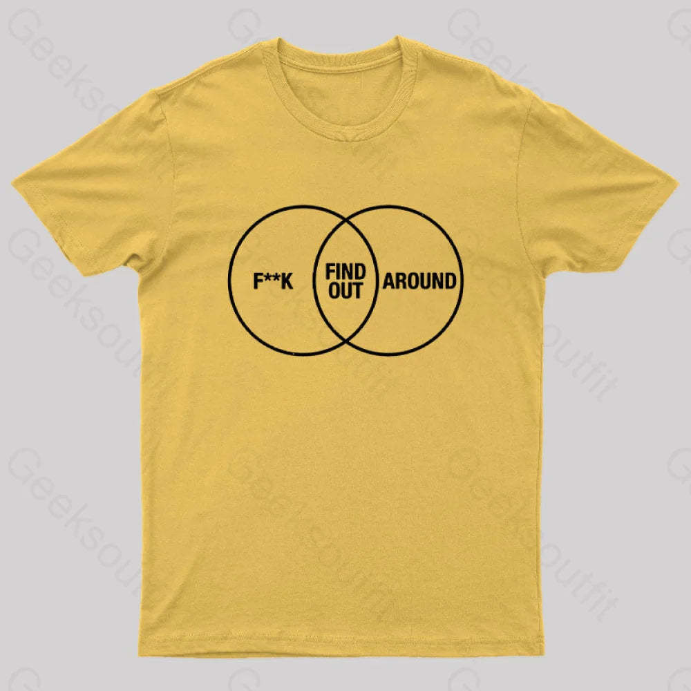 F Around And Find Out Venn Diagram Nerd T-Shirt Yellow / S