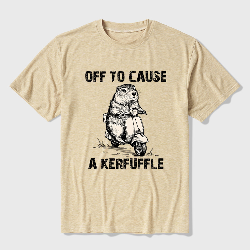 Retro Animal Scooter Mischief Graphic Ultra Soft Heather Tees