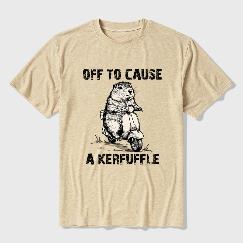 Retro Animal Scooter Mischief Graphic Ultra Soft Heather Tees