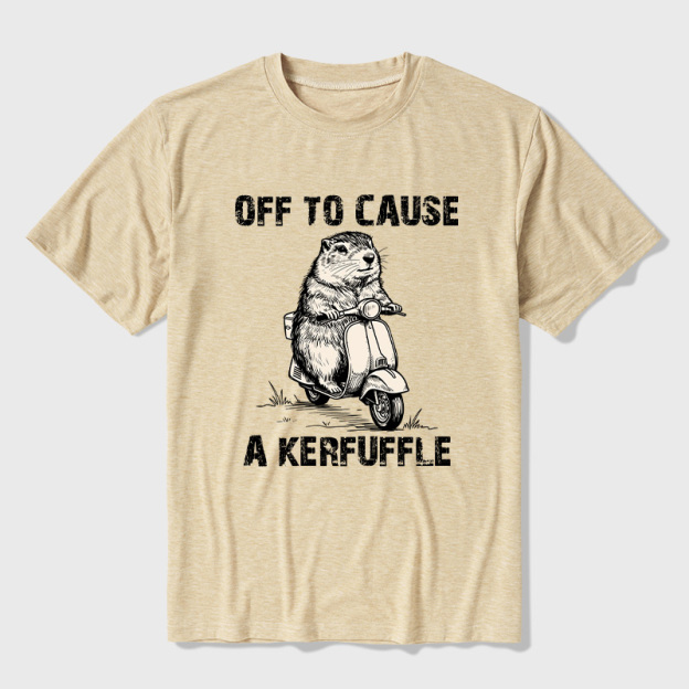 Retro Animal Scooter Mischief Graphic Ultra Soft Heather Tees