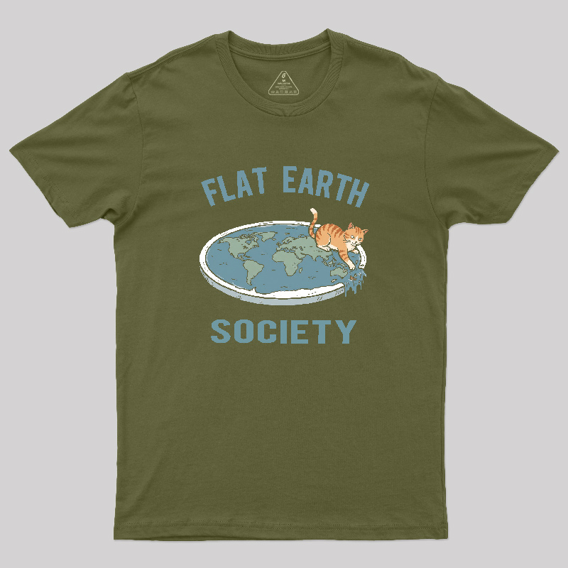 Cat Edge of the World Geek T-Shirt
