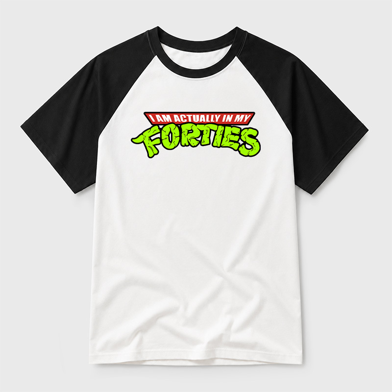 I Am Actually In My Forties Geek Retro Raglan T-Shirt