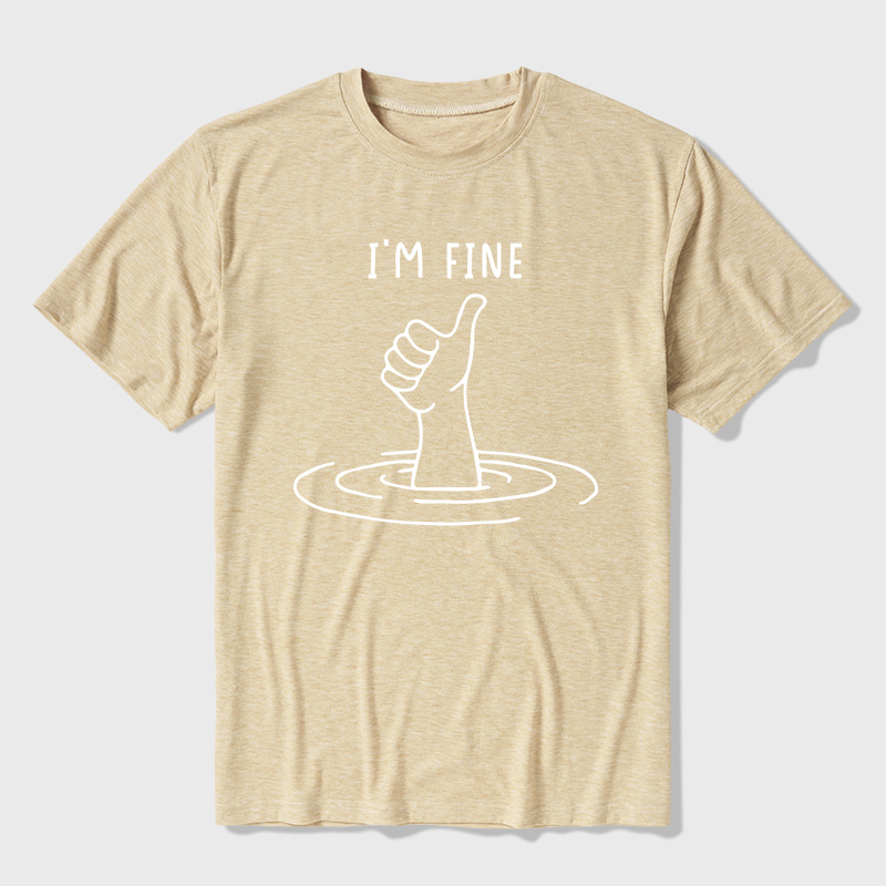 I'm Fine Like Hand Thumbs Up On Water Surface Ultra Soft Heather Tee