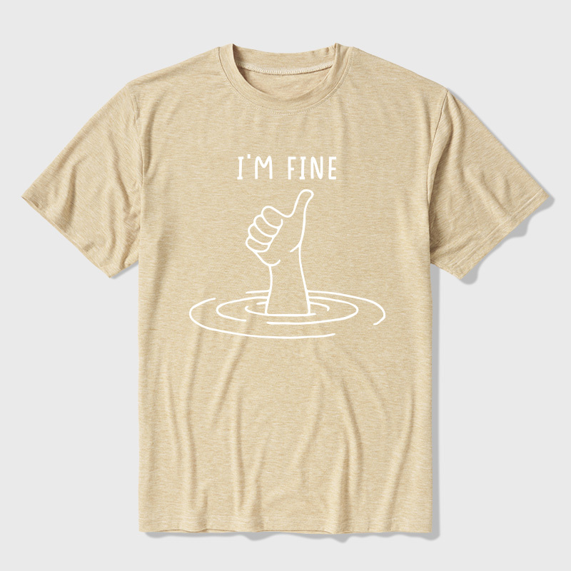 I'm Fine Like Hand Thumbs Up On Water Surface Ultra Soft Heather Tee