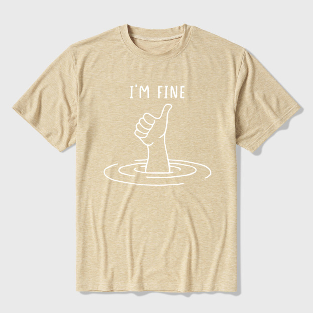 I'm Fine Like Hand Thumbs Up On Water Surface Ultra Soft Heather Tee