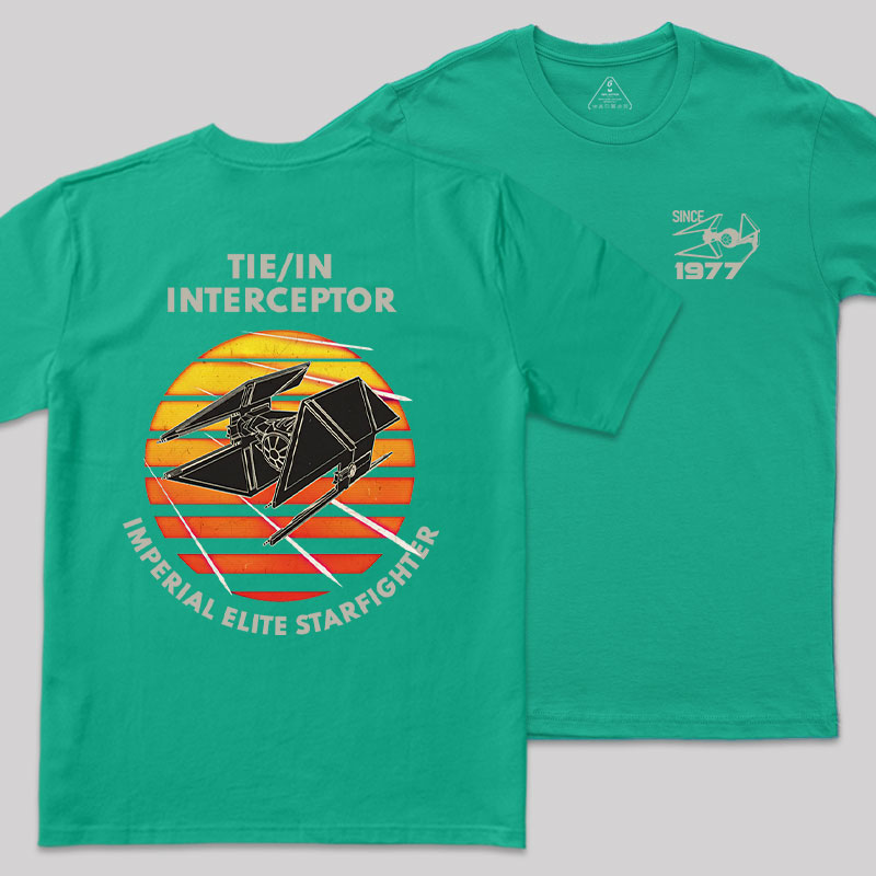 TIE Interceptor Sunset Front and Back Printed Geek T-Shirt