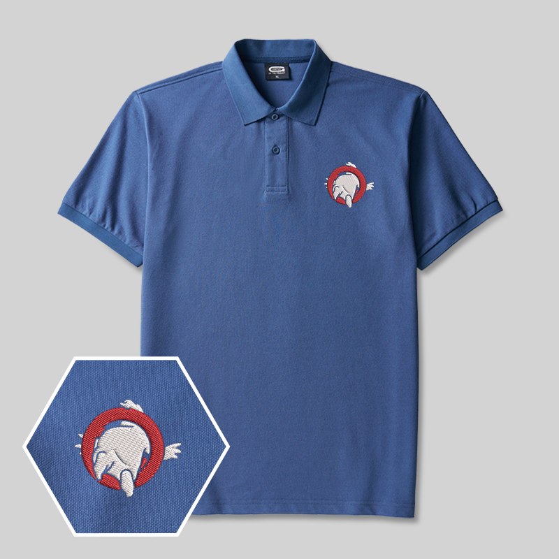 Ghost Escape Geek Embroidered Polo Shirts
