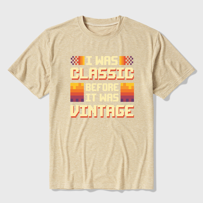 Retro 8-Bit Classic Before Vintage Aesthetic Ultra Soft Heather Tees