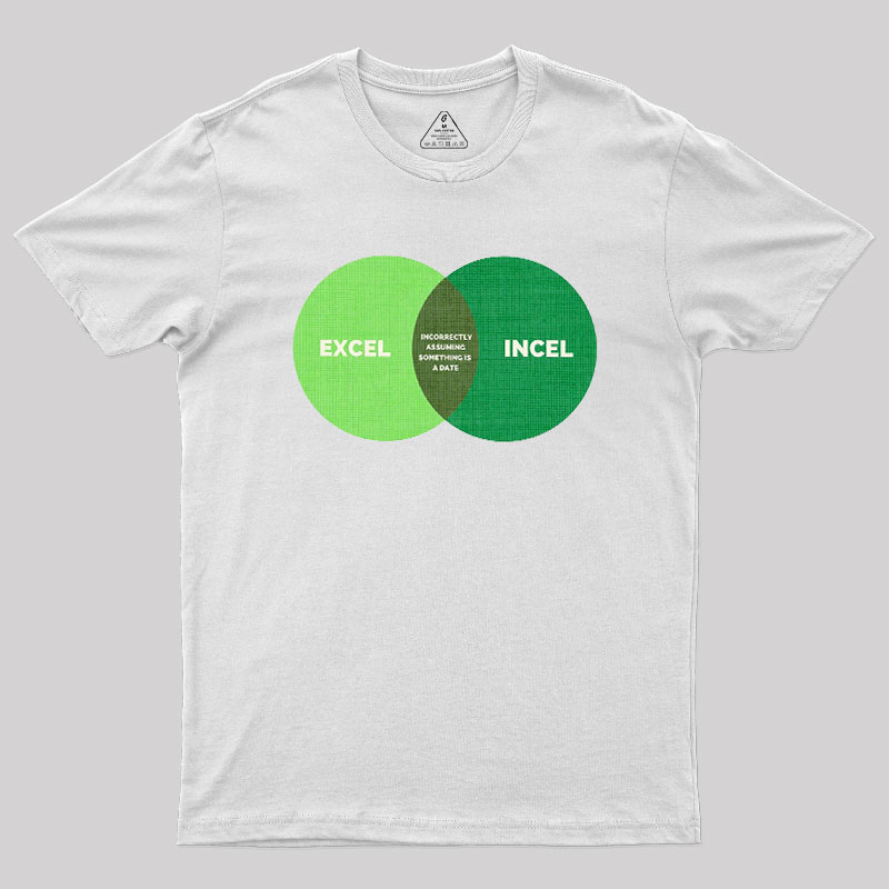 Excel Incel Venn Diagram Geek T-Shirt
