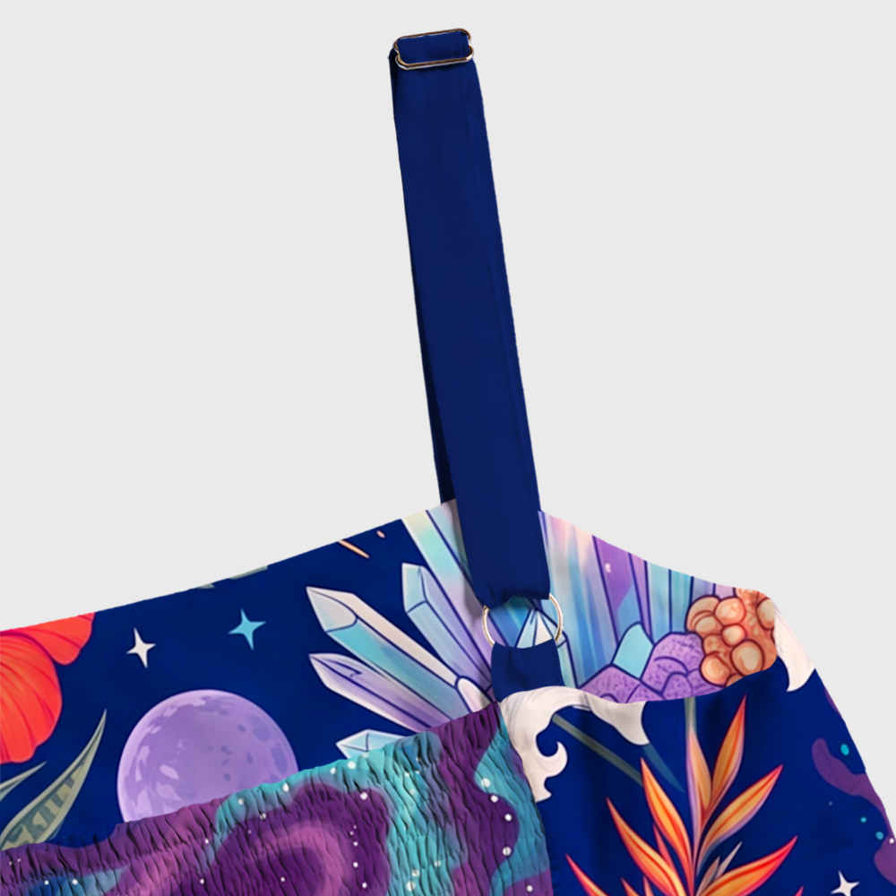 Tropical Floral Outer Space Planets Geek Tiered Cami Maxi Dress