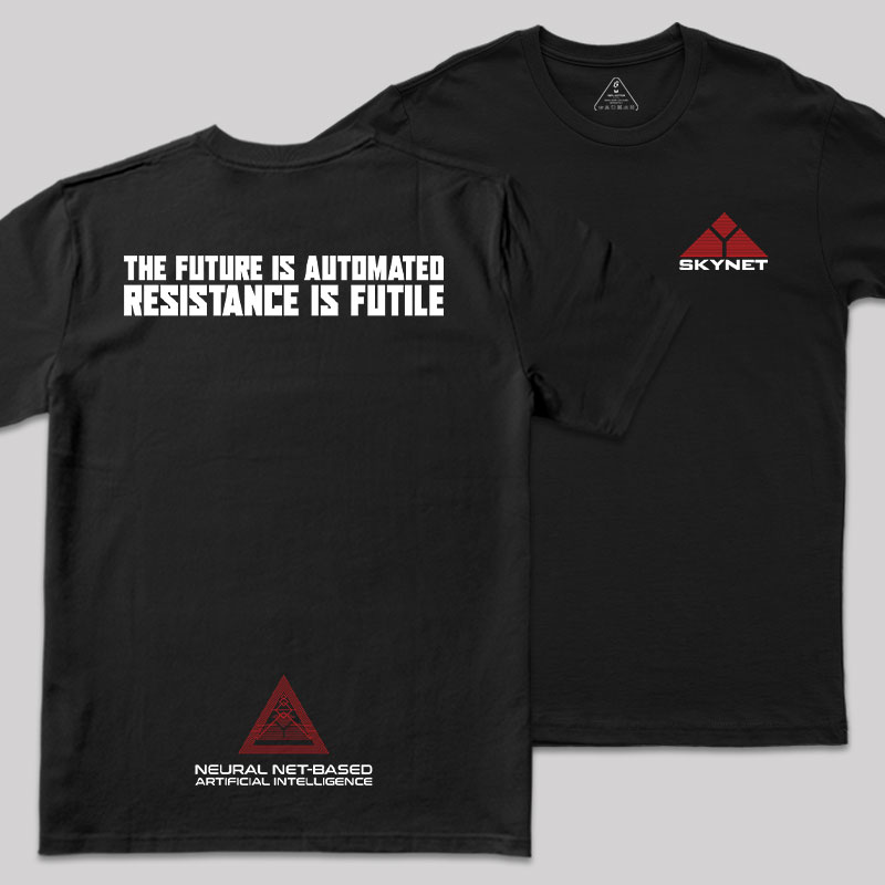 Skynet Front And Back Printing Geek T-Shirt