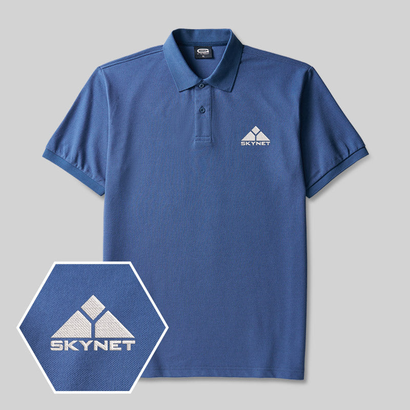 Geek Skynet Embroidered Polo Shirts