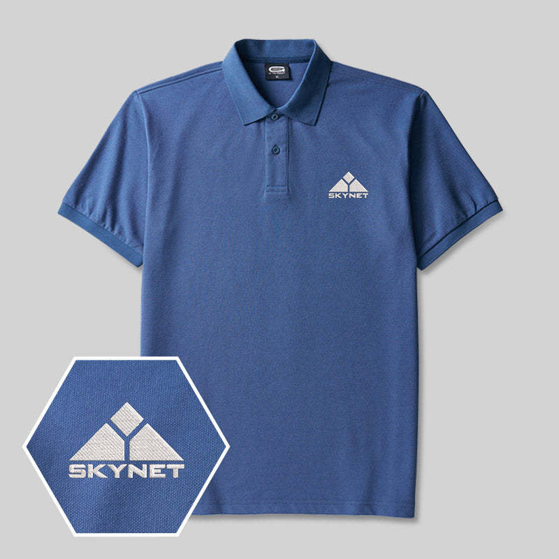Geek Skynet Embroidered Polo Shirts
