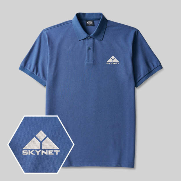 Geek Skynet Embroidered Polo Shirts
