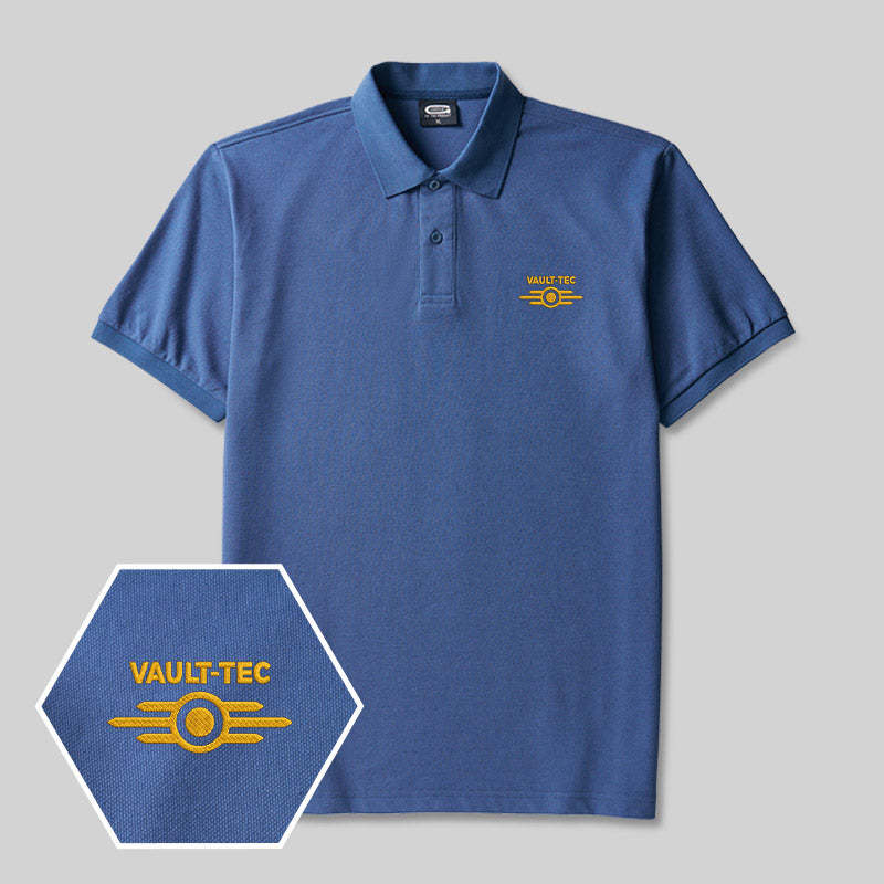 Vault Tec Geek Embroidered Polo Shirts