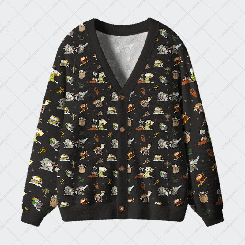 Cat Ring Lord Geek Ugly Cardigan Sweaters 