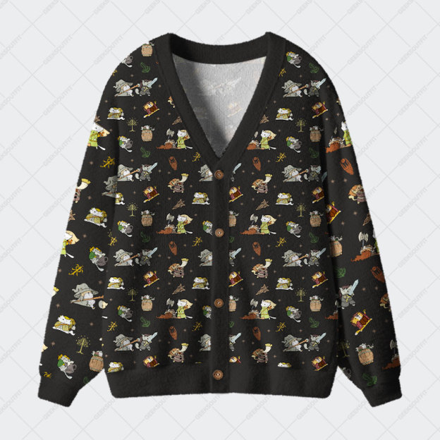 Cat Ring Lord Geek Ugly Cardigan Sweaters 