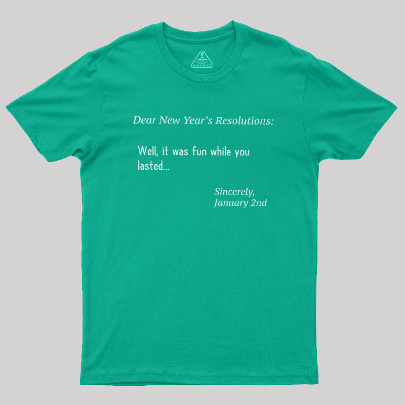 Dear New Year Resolutions Geek T-Shirt