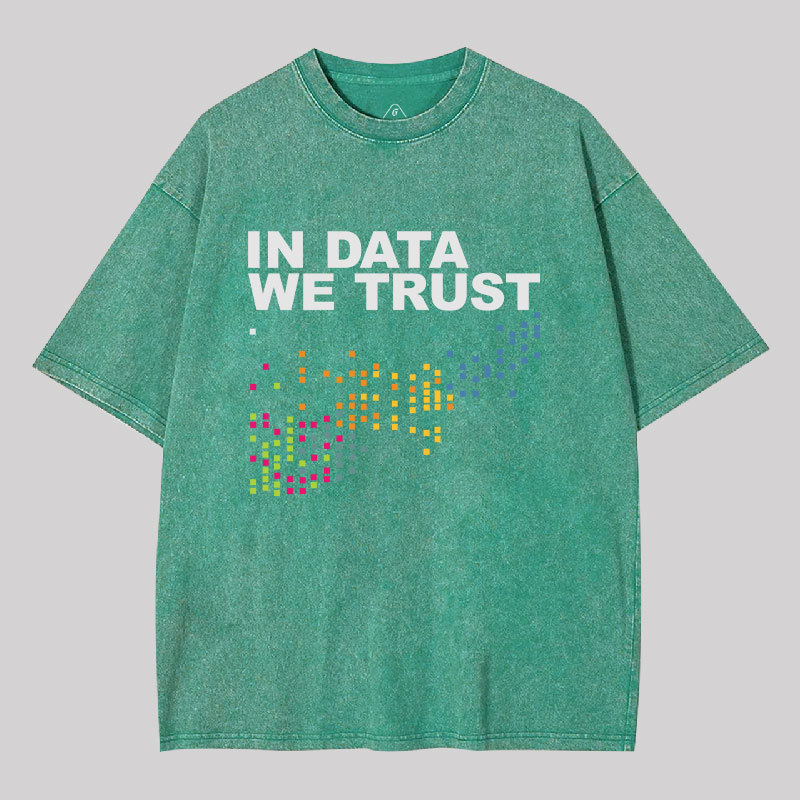 In Big Data We Trust Geek Washed T-shirt