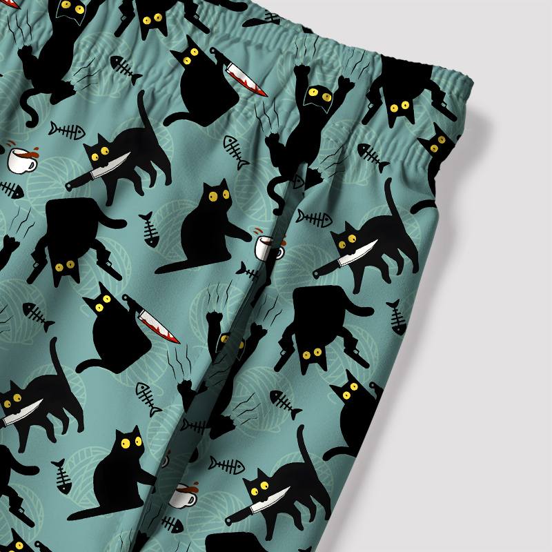 Naughty Kitten Geek Hawaiian Swim Trunks