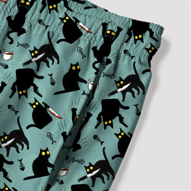 Naughty Kitten Geek Hawaiian Swim Trunks
