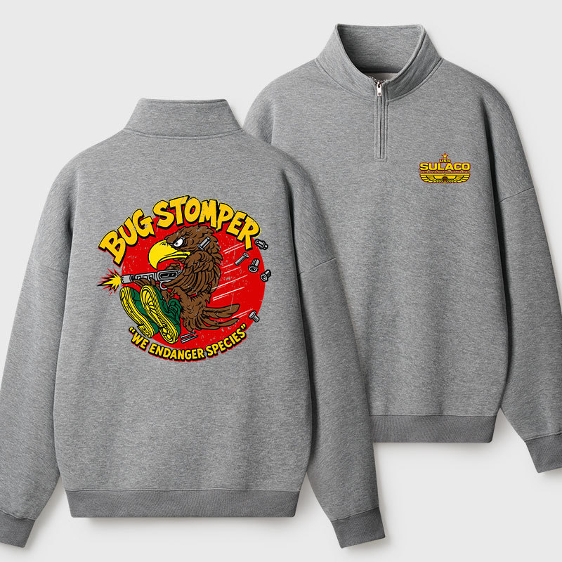 Bug Stomper Alien Geek Fleece Quarter-Zip Pollover