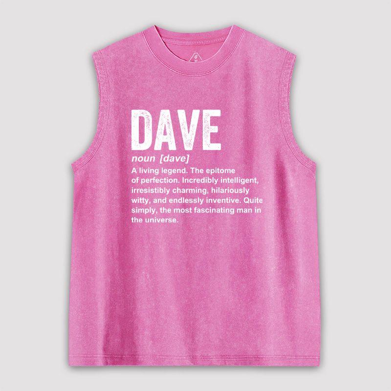 Dave Definition Funny Dave Unisex Unisex Washed Tank