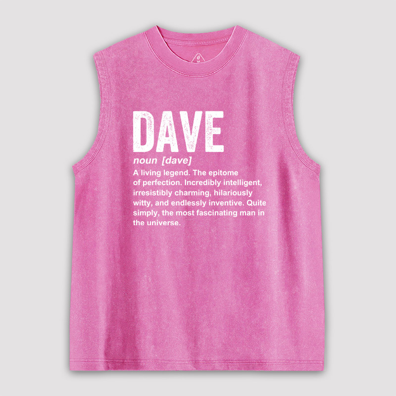 Dave Definition Funny Dave Unisex Unisex Washed Tank