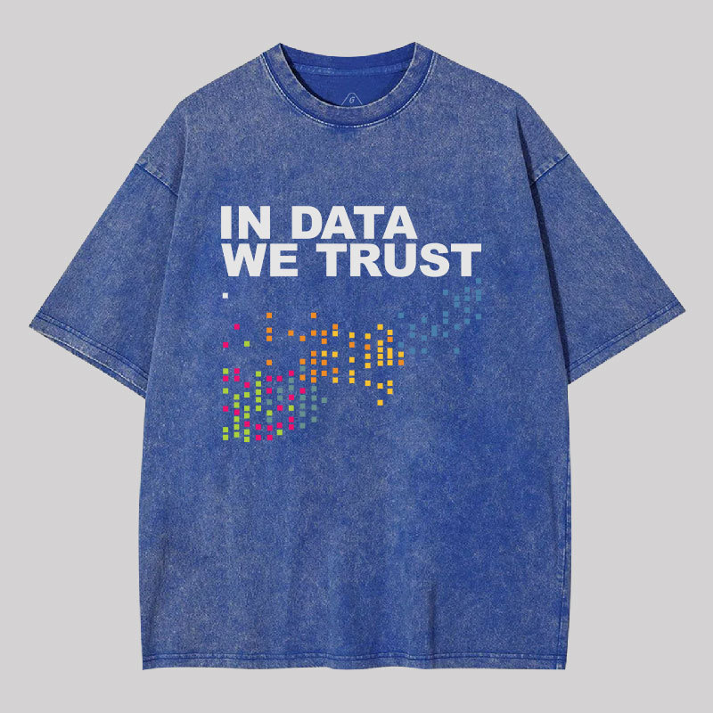 In Big Data We Trust Geek Washed T-shirt
