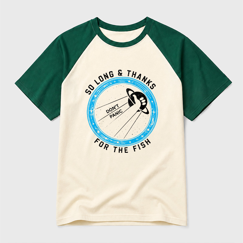 So Long Thanks For The Fish Geek Retro Raglan T-Shirt