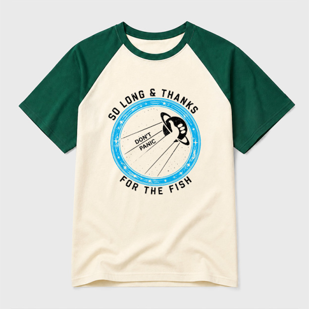 So Long Thanks For The Fish Geek Retro Raglan T-Shirt